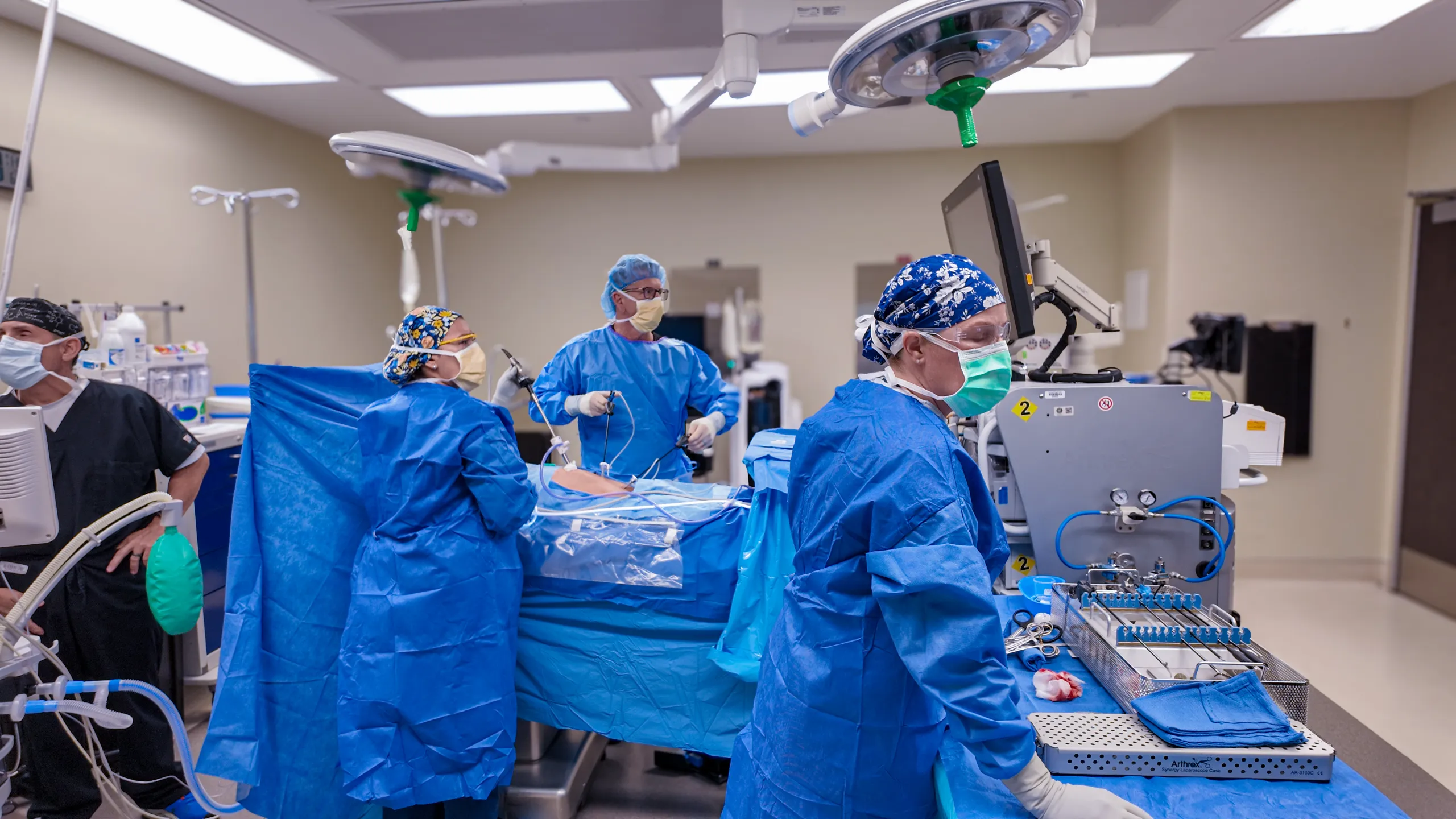 Modern operating suite ready for a procedure